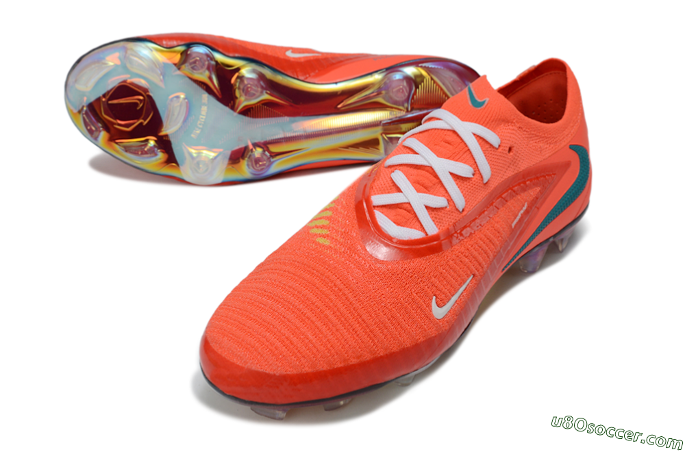 Nike Phantom 6 Elite Low FG Firm Ground Soccer Cleats - Orange/Vibrant Coral/Teal Accent 3