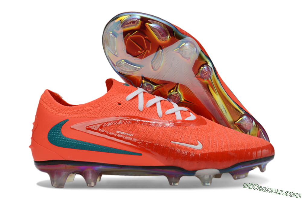 Nike Phantom 6 Elite Low FG Firm Ground Soccer Cleats - Orange/Vibrant Coral/Teal Accent 1