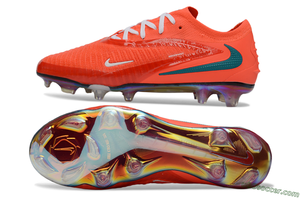 Nike Phantom 6 Elite Low FG Firm Ground Soccer Cleats - Orange/Vibrant Coral/Teal Accent 0