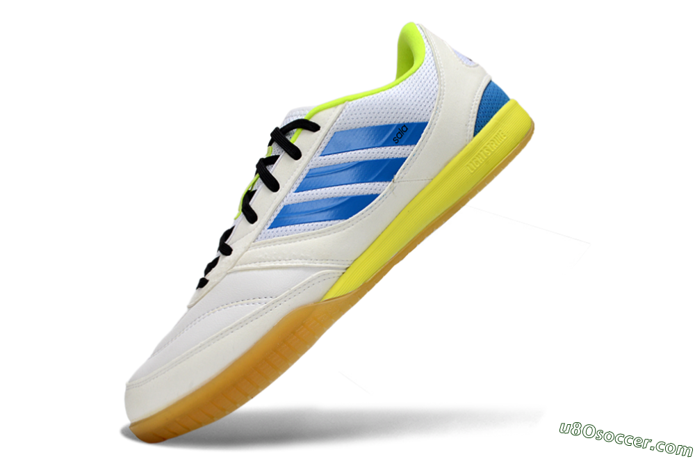 Adidas Top Sala IC Indoor & Futsal Soccer Shoes - White/Bright Blue/Lime Green 5