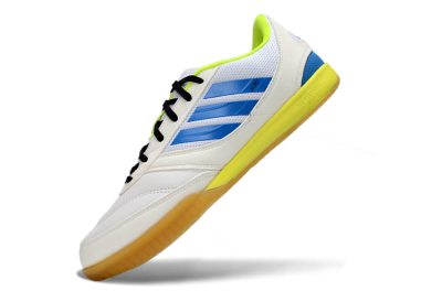 Adidas Top Sala IC Indoor & Futsal Soccer Shoes - White/Bright Blue/Lime Green