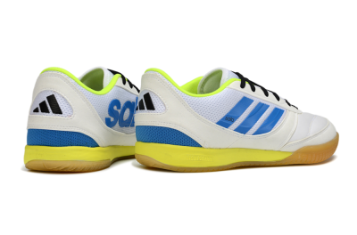Adidas Top Sala IC Indoor & Futsal Soccer Shoes - White/Bright Blue/Lime Green