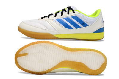 Adidas Top Sala IC Indoor & Futsal Soccer Shoes - White/Bright Blue/Lime Green