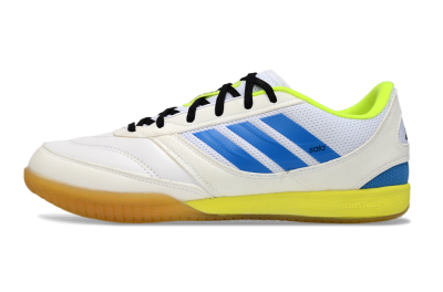 Adidas Top Sala IC Indoor & Futsal Soccer Shoes - White/Bright Blue/Lime Green