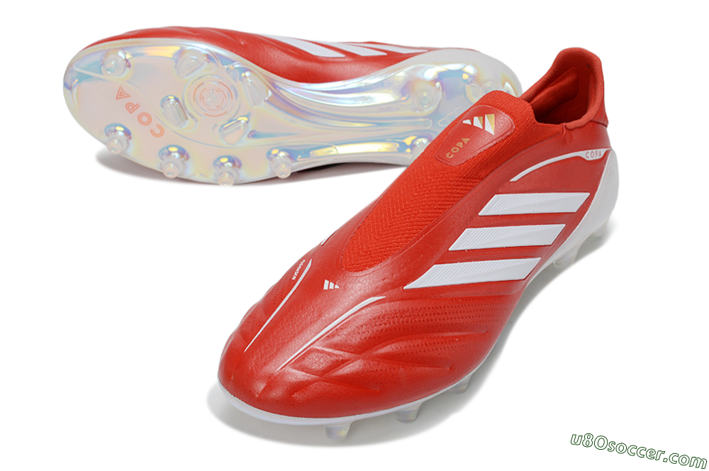 Adidas Copa Pure 4 Elite Laceless FG Firm Ground Soccer Cleats - Red/Bright Scarlet/White 3