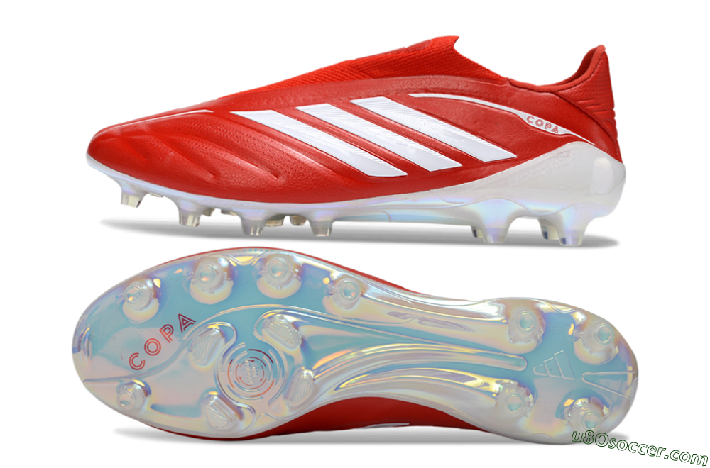 Adidas Copa Pure 4 Elite Laceless FG Firm Ground Soccer Cleats - Red/Bright Scarlet/White 0
