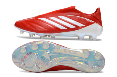 Adidas Copa Pure 4 Elite Laceless FG Firm Ground Soccer Cleats - Red/Bright Scarlet/White