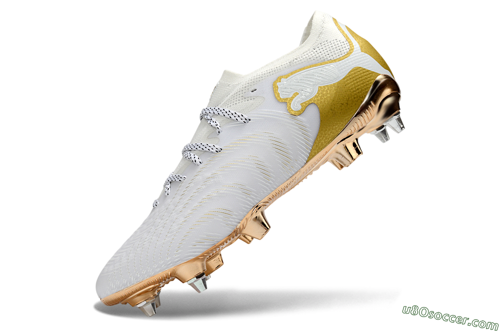 Puma Future 8 Ultimate FG Firm Ground Soccer Cleats - White/Gold/Champagne 5