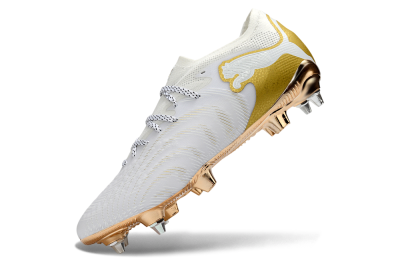Puma Future 8 Ultimate FG Firm Ground Soccer Cleats - White/Gold/Champagne