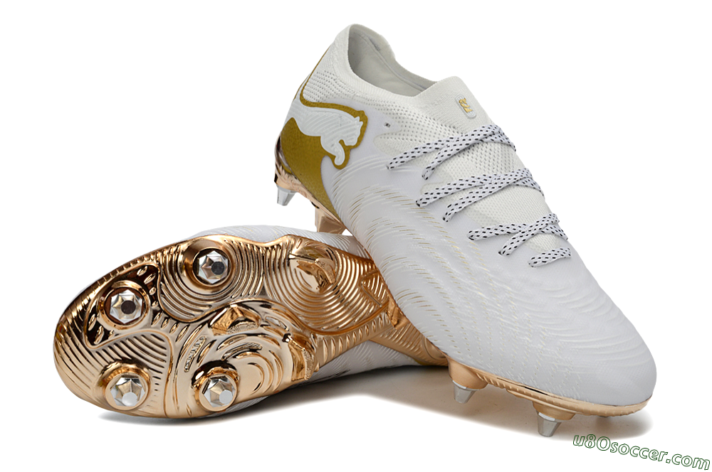 Puma Future 8 Ultimate FG Firm Ground Soccer Cleats - White/Gold/Champagne 3