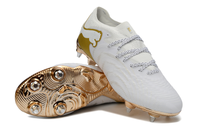 Puma Future 8 Ultimate FG Firm Ground Soccer Cleats - White/Gold/Champagne