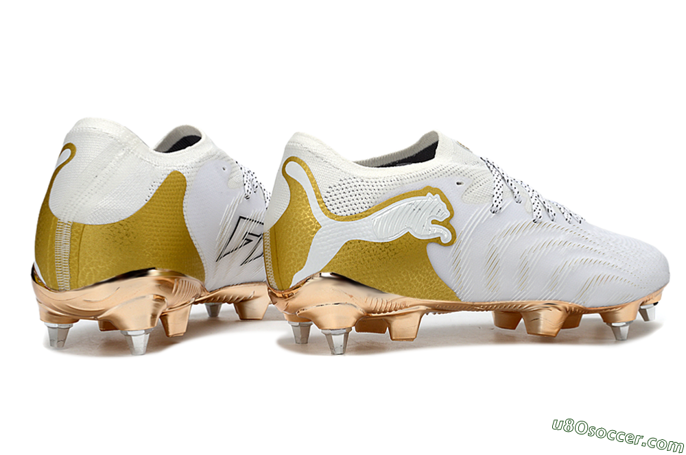 Puma Future 8 Ultimate FG Firm Ground Soccer Cleats - White/Gold/Champagne 6