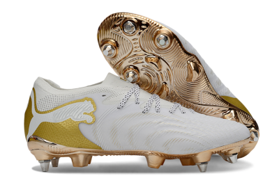 Puma Future 8 Ultimate FG Firm Ground Soccer Cleats - White/Gold/Champagne