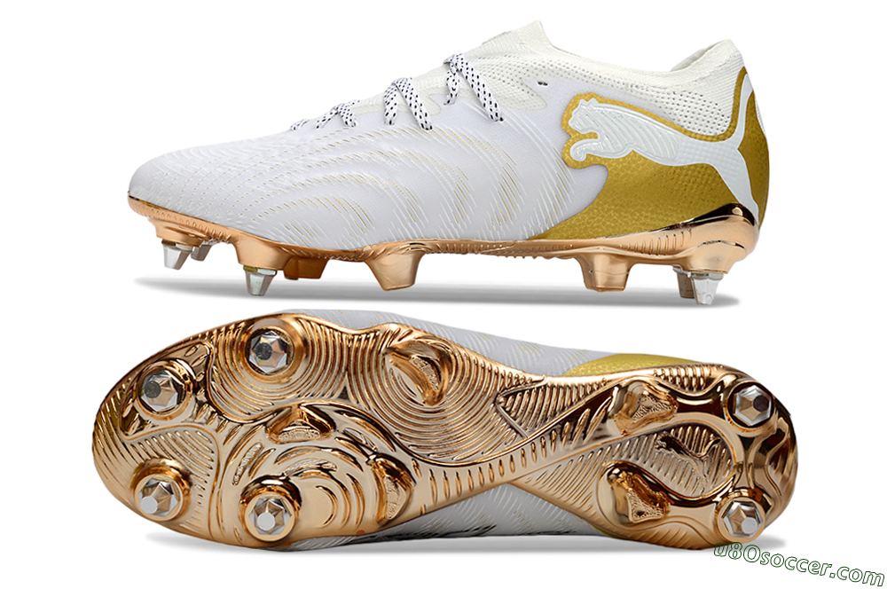 Puma Future 8 Ultimate FG Firm Ground Soccer Cleats - White/Gold/Champagne 0