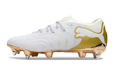 Puma Future 8 Ultimate FG Firm Ground Soccer Cleats - White/Gold/Champagne