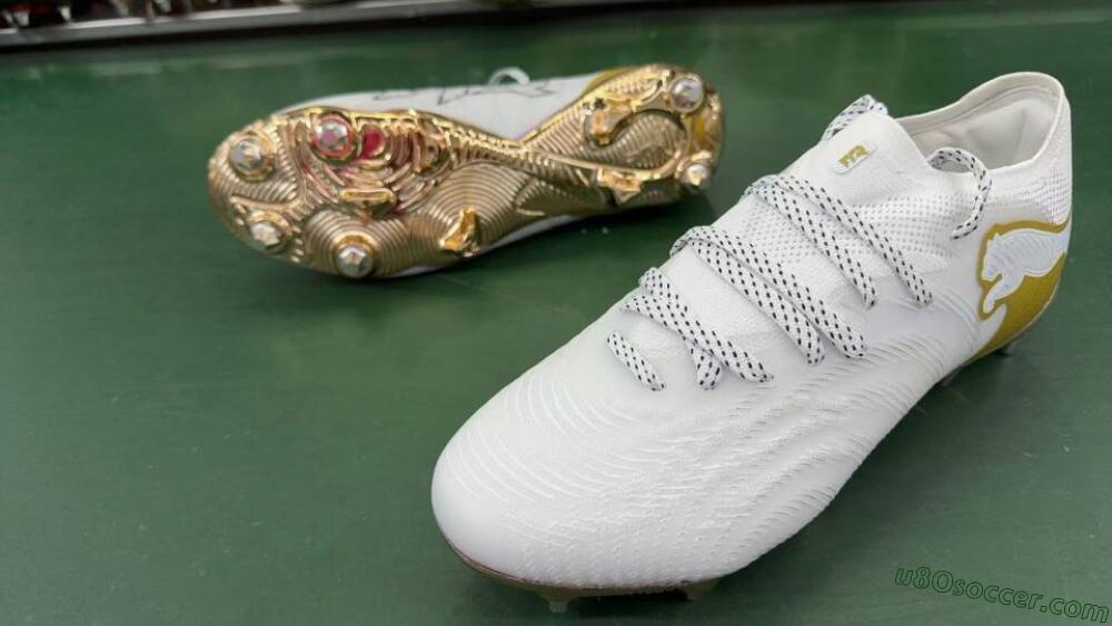 Puma Future 8 Ultimate FG Firm Ground Soccer Cleats - White/Gold/Champagne
