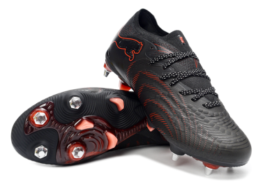 Puma Future 8 Ultimate SG Soft Ground Soccer Cleats - Black/Crimson Red/Bright Orange