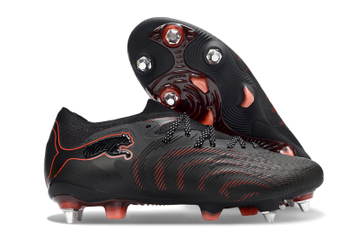 Puma Future 8 Ultimate SG Soft Ground Soccer Cleats - Black/Crimson Red/Bright Orange