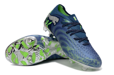 Puma Future 8 Ultimate FG Firm Ground Soccer Cleats - Navy/Neon Green/Chrome