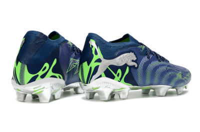 Puma Future 8 Ultimate FG Firm Ground Soccer Cleats - Navy/Neon Green/Chrome