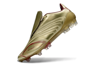 Adidas F50 Elite Laceless FG Firm Ground Soccer Cleats - Gold/Crimson Red/Metallic Finish