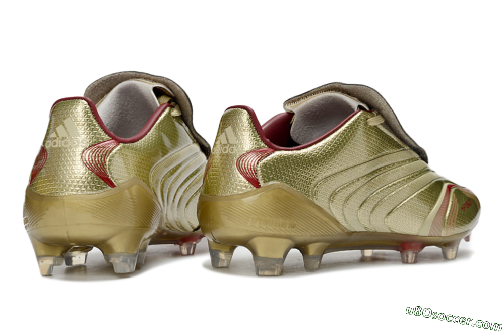 Adidas F50 Elite Laceless FG Firm Ground Soccer Cleats - Gold/Crimson Red/Metallic Finish 6