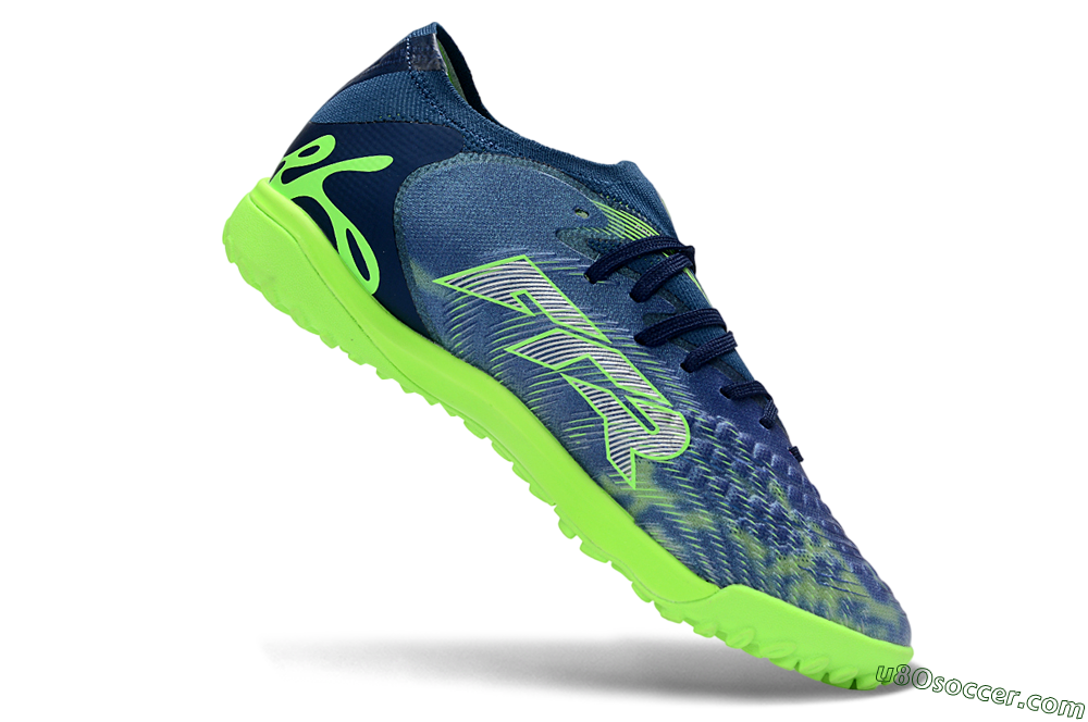 Puma Future 8 Ultimate TF Artificial Turf Soccer Shoes - Blue/Lime Green/Navy Blue 4