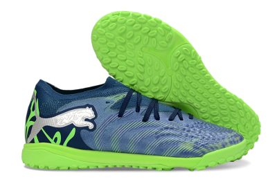 Puma Future 8 Ultimate TF Artificial Turf Soccer Shoes - Blue/Lime Green/Navy Blue