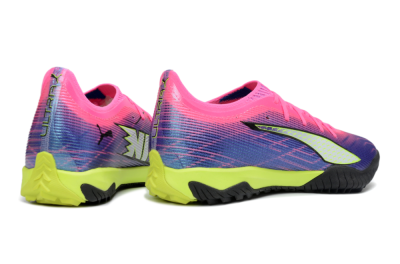 Puma Ultra Ultimate TF Artificial Turf Soccer Shoes - Pink/Neon Green/Deep Purple