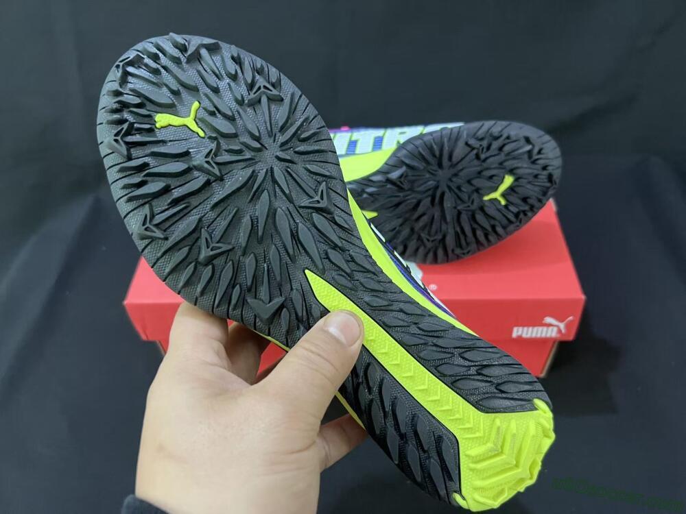 Puma Ultra Ultimate TF Artificial Turf Soccer Shoes - Pink/Neon Green/Deep Purple