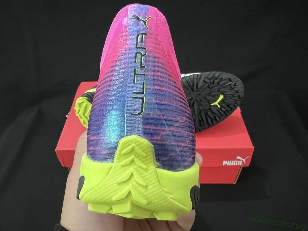Puma Ultra Ultimate TF Artificial Turf Soccer Shoes - Pink/Neon Green/Deep Purple