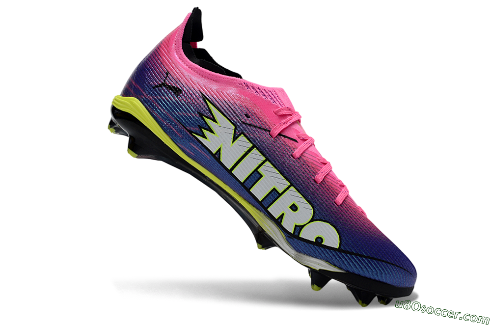 Puma Ultra Ultimate FG Firm Ground Soccer Cleats - Pink/Vibrant Purple/Sunny Lime 4