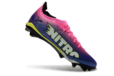 Puma Ultra Ultimate FG Firm Ground Soccer Cleats - Pink/Vibrant Purple/Sunny Lime