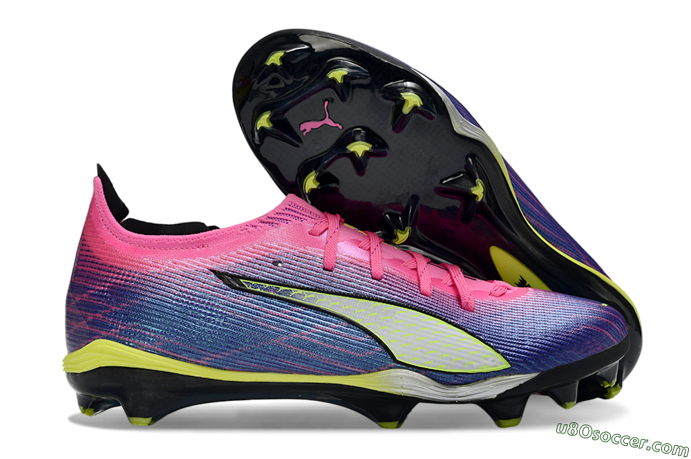 Puma Ultra Ultimate FG Firm Ground Soccer Cleats - Pink/Vibrant Purple/Sunny Lime 1