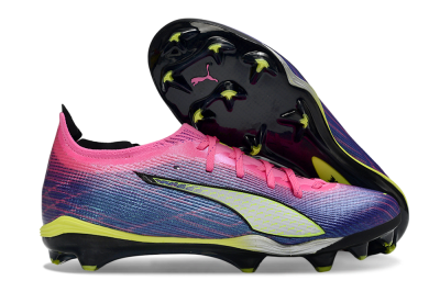 Puma Ultra Ultimate FG Firm Ground Soccer Cleats - Pink/Vibrant Purple/Sunny Lime