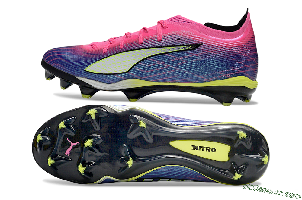 Puma Ultra Ultimate FG Firm Ground Soccer Cleats - Pink/Vibrant Purple/Sunny Lime 0
