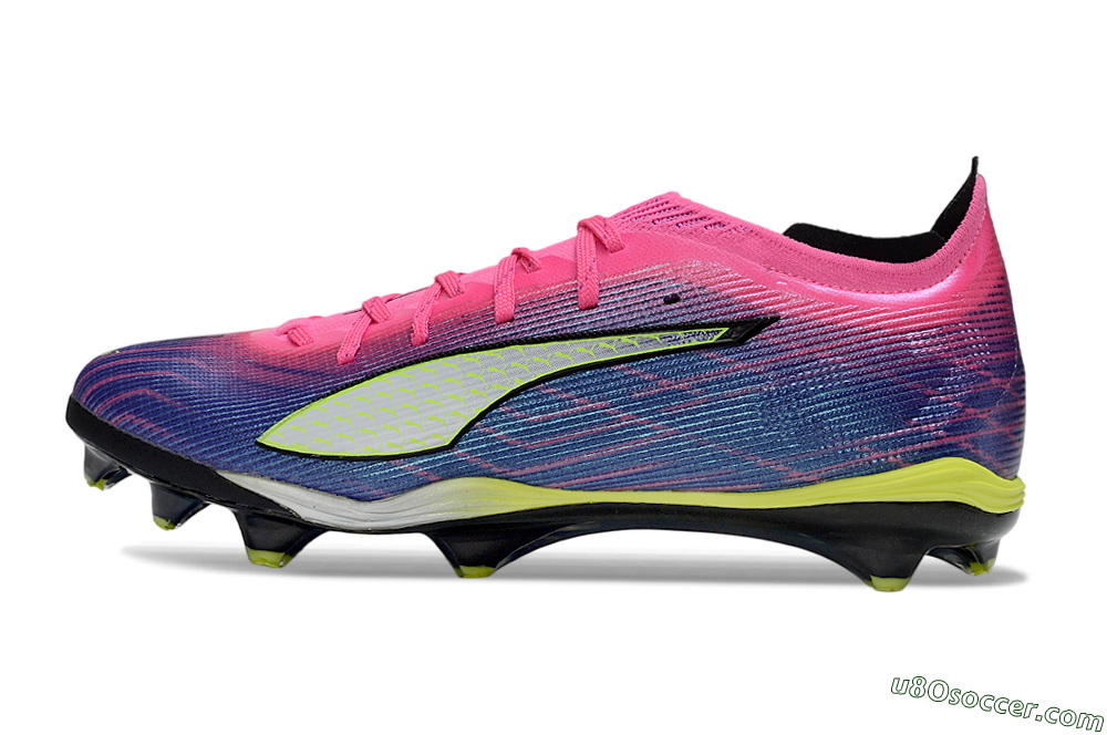 Puma Ultra Ultimate FG Firm Ground Soccer Cleats - Pink/Vibrant Purple/Sunny Lime 2