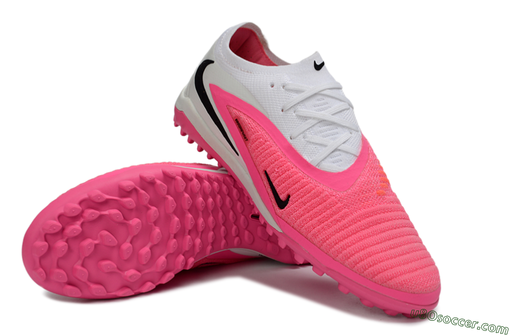 Nike Phantom 6 Elite Low TF Artificial Turf Soccer Shoes - Pink/Bright Pink/White 3