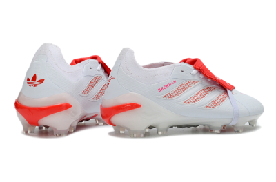 Adidas Predator 26 Elite Fold-Over Tongue FG Firm Ground Soccer Cleats - White/Solar Red/Cloud White