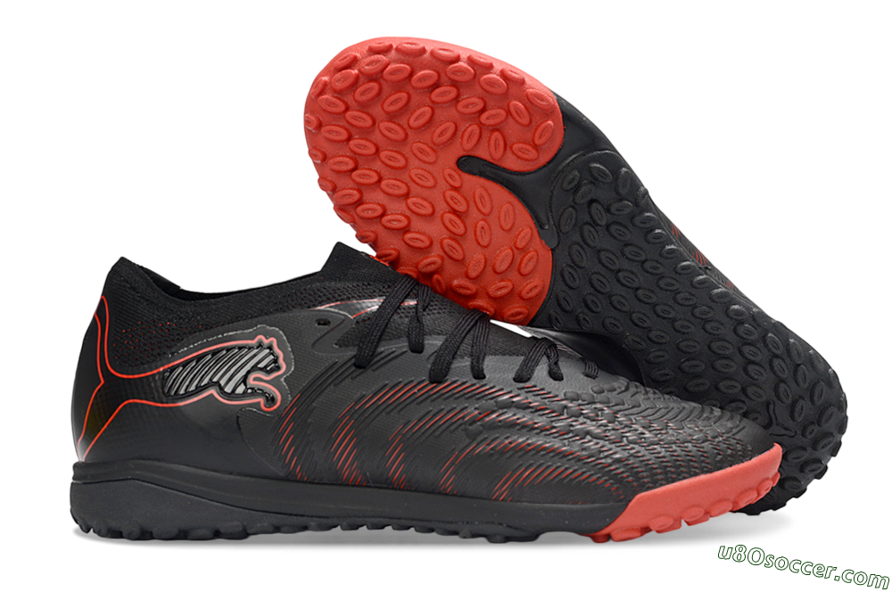 Puma Future 8 Ultimate TF Artificial Turf Soccer Shoes - Black/Fiery Red/Shadow Black 1