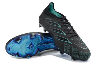 Adidas Predator 26 Elite FG Firm Ground Soccer Cleats - Black/Turquoise Blue/Deep Navy