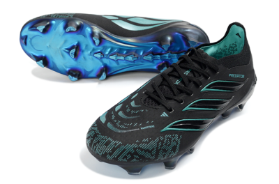 Adidas Predator 26 Elite FG Firm Ground Soccer Cleats - Black/Turquoise Blue/Deep Navy
