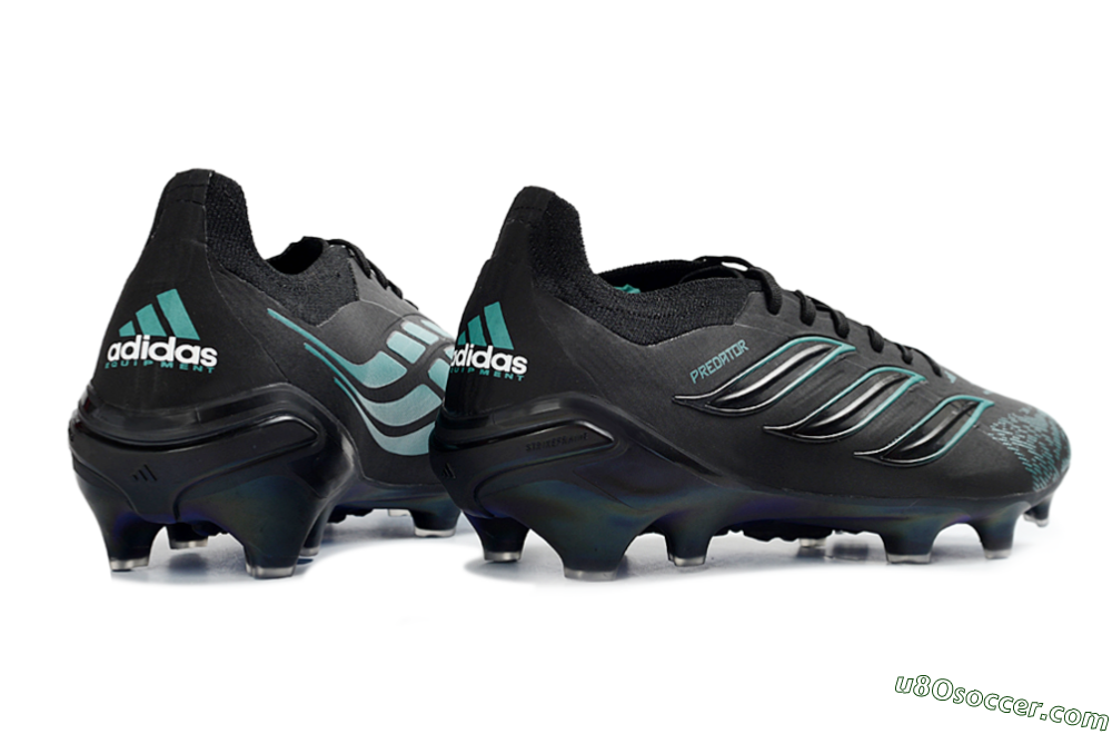Adidas Predator 26 Elite FG Firm Ground Soccer Cleats - Black/Turquoise Blue/Deep Navy 7