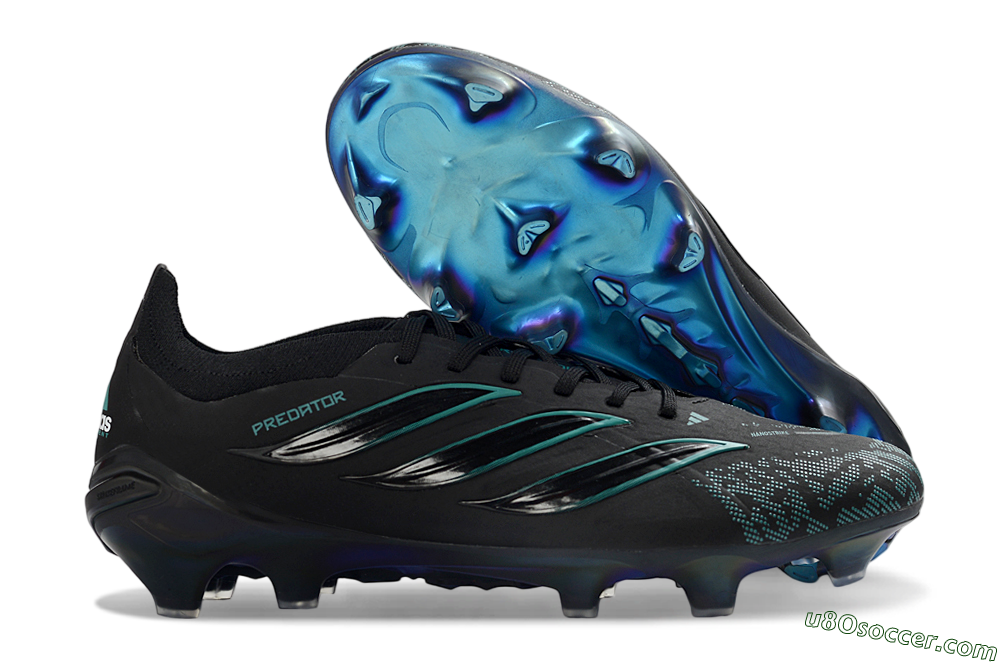 Adidas Predator 26 Elite FG Firm Ground Soccer Cleats - Black/Turquoise Blue/Deep Navy 1