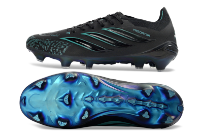 Adidas Predator 26 Elite FG Firm Ground Soccer Cleats - Black/Turquoise Blue/Deep Navy