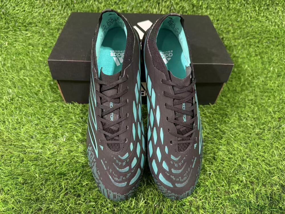 Adidas Predator 26 Elite FG Firm Ground Soccer Cleats - Black/Turquoise Blue/Deep Navy