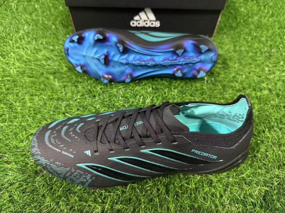 Adidas Predator 26 Elite FG Firm Ground Soccer Cleats - Black/Turquoise Blue/Deep Navy