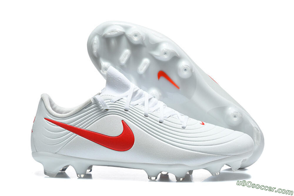 Nike Tiempo Legend 11 Elite FG Firm Ground Soccer Cleats - White/Bright Red/Muted Grey 1