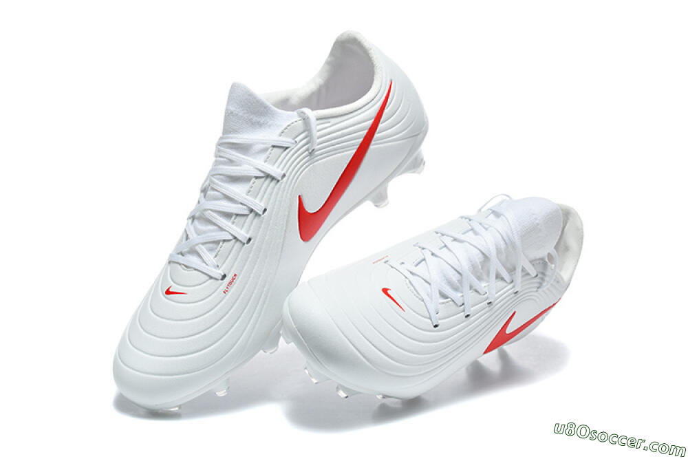 Nike Tiempo Legend 11 Elite FG Firm Ground Soccer Cleats - White/Bright Red/Muted Grey 6