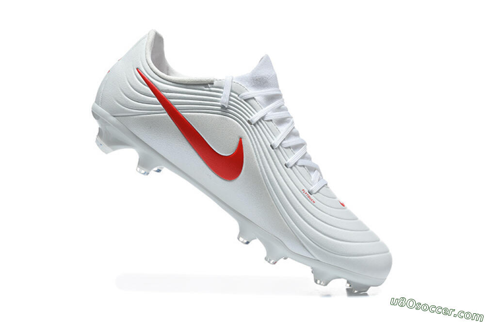 Nike Tiempo Legend 11 Elite FG Firm Ground Soccer Cleats - White/Bright Red/Muted Grey 7